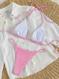 String Thong Bikinis 2025 Women Sexy Triangle Swimsuit Brazil Tong Swimwear Female Padded Bathing Swimming Suit Beachwear Summer