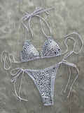 2026 Halter Metallic Sequins Bikini Women Swimsuit Female Swimwear Two Pieces Bikini Set Bather Bathing Suit Swim Lady Beachwear