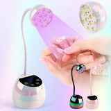 UV LED Nail Lamp, Cordless Gel X Nail Lamp Flash Cure, Auto Sensor Gooseneck Portable USB Gel Nail Dryer U V Light with 4 Timers