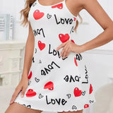 Lace Trim Leopard Nightdress V Neck Backless Side Split Slip Sleep Dress Women's Sleepwear  Dresses