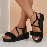 2025 New Women Leisure Sandals Summer Wedges Shoes Soft EVA Sole Light Weight Girls Student Daily Platform Sandalias