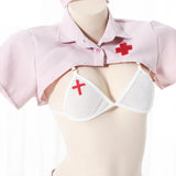 Nurse Uniform Women Sexy Lingerie Temptation Side Split Skirt Open Bra Miniskirt Outfit Adult Roleplay Erotic Cosplay Costume