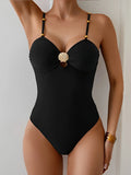 2026 Strappy Swimsuit One Piece Sexy Push Up Solid Swimwear Women Bathers Bathing Swimming Swim Suit Beachwear Summer XL