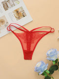 3 pieces of lace transparent multi-color combination high-quality butterfly embroidery thong sexy low waisted thong C304
