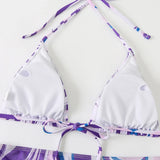 3 Pieces Bikini Set With Skirt  Tie Dye String Thong Bathing Suit Women Swimsuit Female  Swimwear Beach Wear Swim Lady Summer