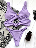 Sexy Adjustable Rings Cross Bandage Bikini Female Swimsuit Women Swimwear Two-pieces Bikini set Bather Bathing Suit Swim Lady
