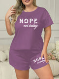 Summer fashion home wear European and American large size short-sleeved shorts two-piece pajamas 4XL 5XL