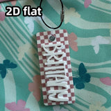 Custom Checkered Bag Tag Single Item, Personalized Bag Keychain, Diaper Bag Tag, Gym Bag Name Tag, Cheer Bag Accessory Gift
