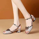Women Floral Sandals for Outdoor 2026Luxury Designer Chic Woman Beach Fashionable Elegant High Heels Sandalias De Mujer