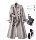 Phantasy Trench Coat Women Long Sleeve Jacket British Style Long Cloack Lace Up Elegant Office Lady Trench Spring Autumn Outfit