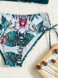 Tropical Print Bikini 2026 Women Drawstring Swimwear Female Push Up Swimsuit Beachwear Bathers Bathing Swimming Swim Suit