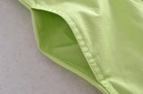 Foridol Elastic Smocking Green Cotton V Neck Summer Women's Dress Sleevless Long Green Maxi Casual Strapy Dress Solid Female