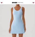 Tennis Fitness Dresses Women Fake Two Piece Sports Dress Outdoor Casual High Elasticity  Running Yoga Golf Mini Skirts