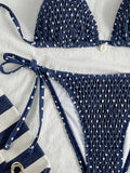 Sexy Purple Polka Dot Print Bikini Set Women Shell Pleate Push Up Bra Bandage Thong Swimsuit 2026 Summer Bathing Suit Swimwear