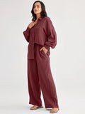 2026 Spring and Summer Casual Suit New Fashion Suit Loose Casual Top Wide Leg Pants Two-piece Set for Women
