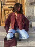 Foridol Ruffles Tiered V Neck Blouse Women Summer Spring Long Sleeve Casual Blusa Chiffon Blouses Buttons New in Female Top 2025