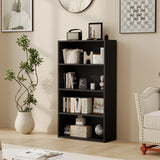JHK Four Tier Wooden Floor Standing Open Bookshelf For Living Room Home Office