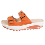 2021New Women Sandals Wedges Sandals Ladies Open Toe Round Toe Buckle Black Yellow White Platform Sandals Shoes