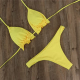 Summer Brazilian Bikini Set for Women Sexy 2 Pieces Set Push-up Swimwear Bandage Top Thong Bathing Suit Swimsuit Beachwear