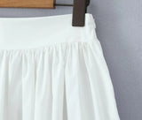 Summer Women White Cotton Dress Set 2025 Top+skirt 2 Pcs Outfit Ruffles Button Slim Top A-line Maxi Skirt Beach Casual Dress