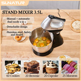 SUNATUR 2-in-1 Stand & Hand Mixer-5-Speed Electric Mixer with 3.5L Stainless Steel Bowl& Attachments