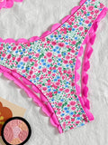 Sexy Bandeau Bikini 2026 Women Red Leopard Print Front Bow Push Up Bra High Waist Swimsuit Beach Bathing Suit Vacation Swimwear