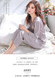 Spring and summer silk women's pajamas long-sleeved autumn and winter new imitation silk women's home clothes