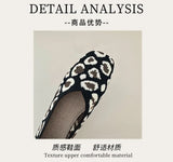 Leopard Color Square Toe Knitted Loafers Women Leisure Flat Shoes Soft Bottom Shallow Ballet Flats Casual Slip on Boat Shoes