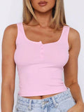 Phantasy Y2K Women's Tank Top Fashion Tees Basic Strapless U Neck Camisole Sexy Button Up Tanks 2026 New Summer Women Clothing