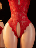 Transparent Lingerie For Women Super Hot Erotic Underwear Sex Pajamas Crotchless Pornographic Lace Teddies Bodysuit Sexy Outfit