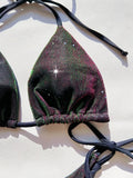 Shiny Gradient Purple Halter Strappy Bikini Female Swimsuit Women Swimwear Two-pieces Bikini Set Bather Bathing Suit Swim Lady