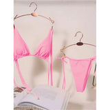 Sexy 11 Color Halter Mini Micro Thong Bikini Female Swimsuit Women Swimwear Two-pieces Bikini set Bather Bathing Suit Swim V4064