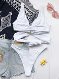 Sexy Adjustable Rings Cross Bandage Bikini Female Swimsuit Women Swimwear Two-pieces Bikini set Bather Bathing Suit Swim Lady
