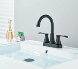 Suguword Bathroom Faucet Dual Handle Deck Mounted Brass