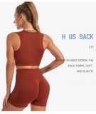 New Sports Bra Women Sexy Deep U-neck Push Up Gym Jogging Yoga Fitness Shockproof Vest Crop Tops Female Sport Bras Set for Women