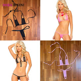 DEKA Women Mini Micro Bikini Set Open Crotch Swimsuit Erotic Lingerie Underwear Hollow Out Thongs Swimwear Bathingsuit G-string