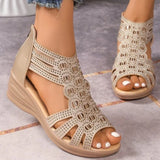 2026 Summer New Style Women's Sandals With Diamond Embellishments Medium High Top Basketball Shoes Rubber Sole Casual Shoes