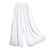 Summer Chiffon Wide Leg Pants for Women Yoga Pants Classica Dancer Trousers Two Layer Dance Practice Clothes Loose Dancing Pants