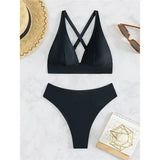 S - XL Cross Back Mini Micro Thong Bikini Female Swimsuit Women Swimwear Two-Pieces Bikini Set Bather Bathing Suit Swim V5022
