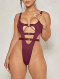 2025 Sexy Extreme String High Cut Female Swimwear One Piece Swimsuit Women Thong Monokini Bather Hollow Out Bathing Suit Swim