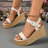 Summer Chunky Wedges Sandals Women 2025 Plus Size 35-42 Thick Paltform Sandles Woman Ankle Strap High Heels Sandalias Mujer
