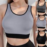 Seamless Women Yoga Bra Racerback Sports Crop Tops Breathable Gym Tank Top No Pads Quick Drying Fitness Running Workout Tops