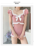 Female One-piece Swimsuit, Cute Girl, Conservative Coverage, Slimming Effect, Instagram Style New Vacation Hot Spring Swimsuit