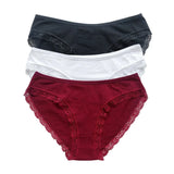 3Pcs/Set Women Lace Briefs Female Underpants Solid Color Pantys M-XL Soft Underwear Sexy Lingerie Intimates Cotton Panties