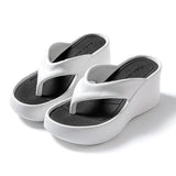 2026 New Women Fashion Slippers Soft EVA Summer Platform Shoes Girls Beach Flip Flops Thick Sole Female High Heel Street Sandals