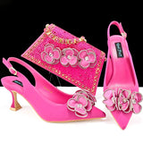 doershow  Italian niceShoes With Matching Bags Set Italy African Women's Party Shoes and Bag Sets peach Color Women sh  HQS1-25