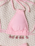 2025 Halter Luxury Rhinestone Diamond Bikini Female Swimsuit Women Swimwear Two-pieces Bikini Set Bather Bathing Suit Swim Lady