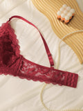 Women's sexy lace plus size bra without steel rin gathered push up straps adjustable breathable close fitting underwear MR2608