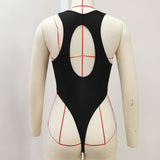 2026 Sexy Black One-Piece Swimsuit Front Zipper Design High-Cut Sides Perfect for Beach Wear and Pool Parties Summer Beachwear