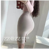 WOMENGAGA Mid Length Skirt For Elegance Apricot Slim Mini Dress Sweet Sexy Korean Women 2023 Skirts High Waist Fashion HGR0